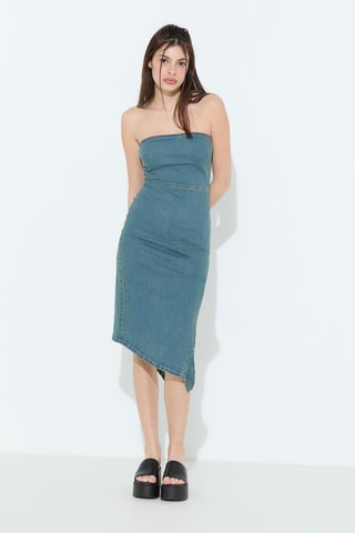 Strapless Spijkerjurk - Denimblauw