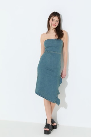 Strapless Spijkerjurk - Denimblauw