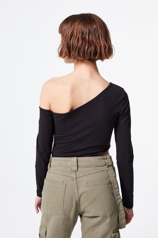 Asymmetrische Bodysuit Zwart