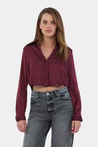 Korte Blouse - Bordeauxrood