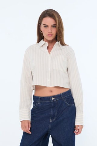 Korte Blouse - Blauw en grijs