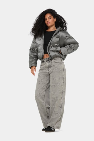 Gewatteerde Jas met Capuchon - Grijs Antraciet