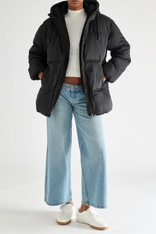 Gewatteerde Jas met Capuchon - Zwart