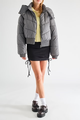Gewatteerde Jas met Capuchon - Grijs