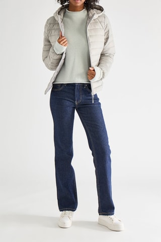 Gewatteerde Jas met Capuchon - Lichtgrijs