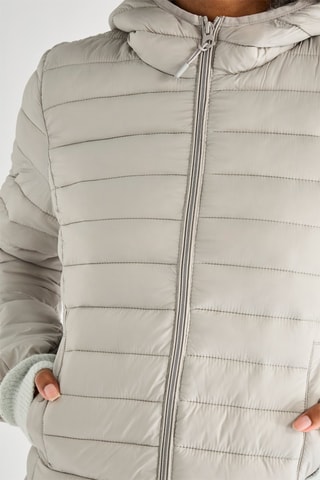 Gewatteerde Jas met Capuchon - Lichtgrijs