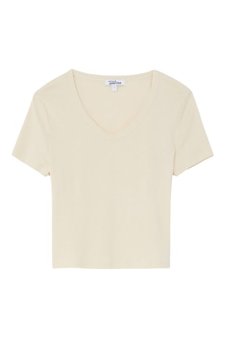 Kort T-shirt Beige