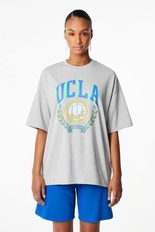 Oversized T-shirt Gemêleerd Lichtgrijs