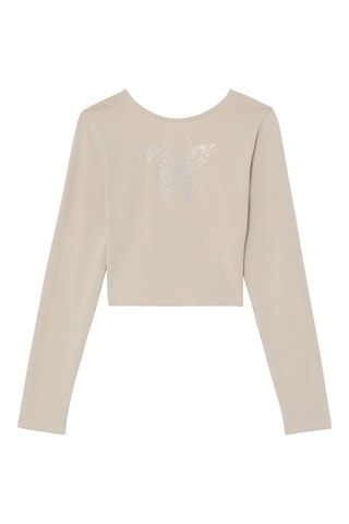 Cropped T-shirt - Beige