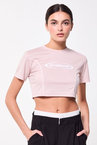 Cropped T-shirt - Lichtroze