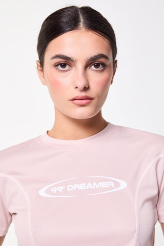 Cropped T-shirt - Lichtroze