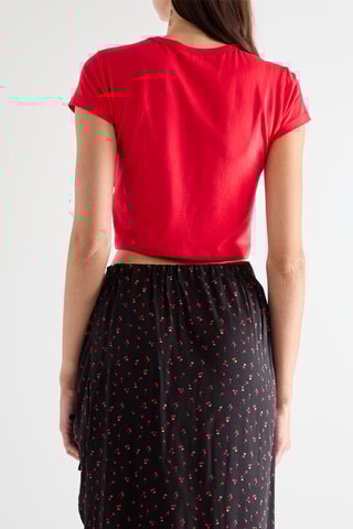 Cropped T-shirt - Rood