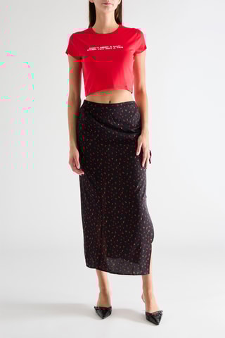 Cropped T-shirt - Rood