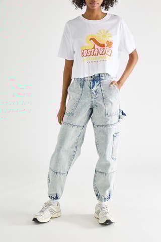 Cropped T-shirt - Wit