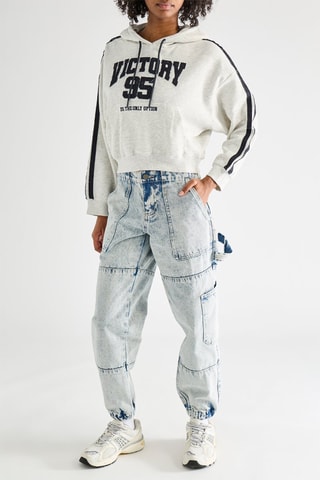 Sweater met Capuchon - Gemêleerd Lichtgrijs