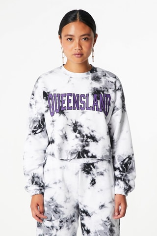 Korte Sweater Tie and Dye  Zwart en Wit