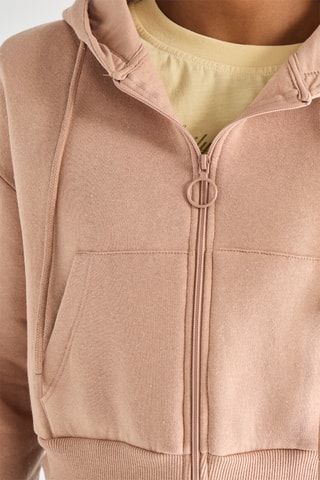 Korte Sweater met Capuchon - Roze