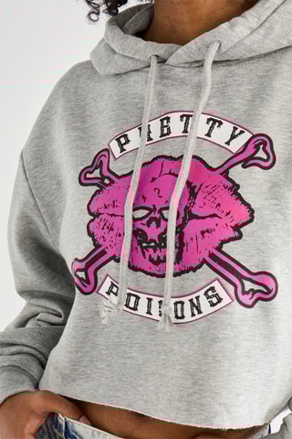 Sweater Pretty Poisons met Capuchon - Gemêleerd Grijs