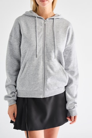 Sweater met Capuchon - Gemêleerd Grijs