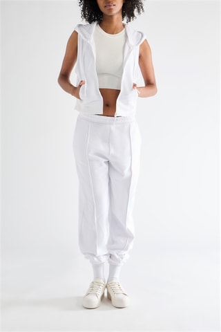 Mouwloze sweater met capuchon - Wit