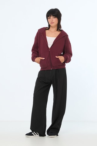 Sweater met capuchon - Bordeauxrood