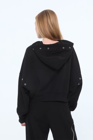 Sweater met capuchon - Zwart