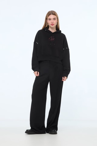 Sweater met capuchon - Zwart