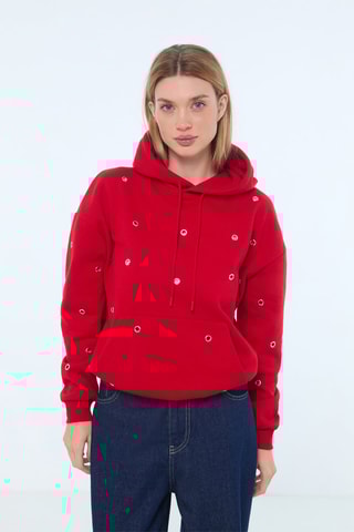 Sweater met Capuchon - Rood