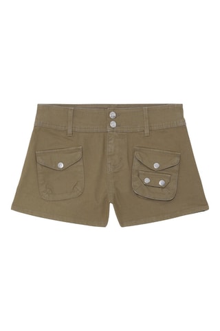 Short Hoge Taille - donkerkaki