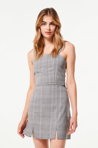 Rechte Rok Donkergrijs en Wit