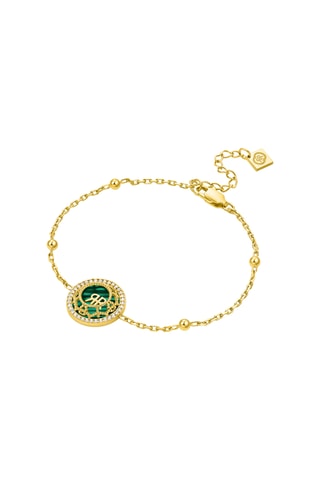 Pulsera Arabesque - Chapado en oro amarillo y malaquita