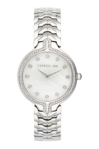 Reloj de cuarzo de acero Aurina - Plateado