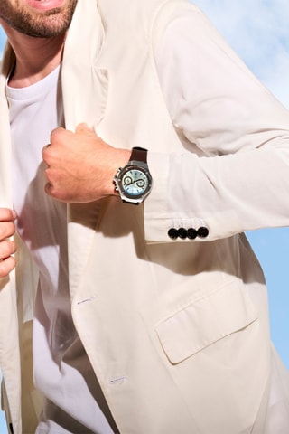 Reloj de cuarzo de silicona Lucardo - Cronógrafo - Marrón oscuro y plateado