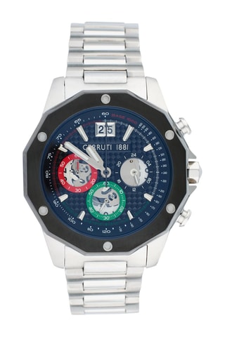 Reloj de cuarzo de acero Molveno - Cronógrafo - Plateado y azul