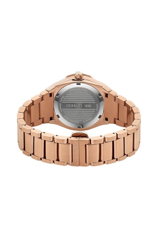 Reloj de cuarzo de acero Ruscello - Rosa dorado y azul marino