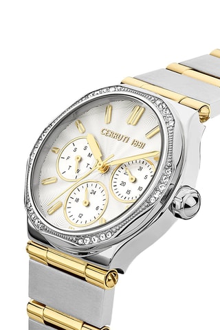 Reloj de cuarzo de acero Rendinara - Plateado y dorado