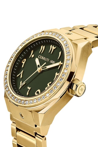 Reloj de cuarzo de acero Ruscello - Dorado y negro