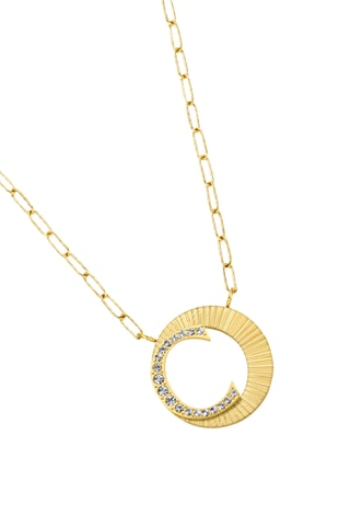 Collar Pleat - Chapado en oro amarillo