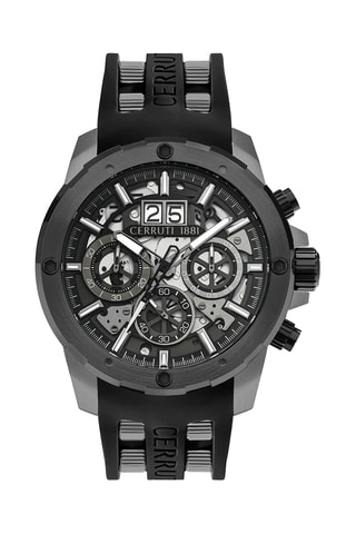 Reloj de cuarzo de acero y silicona - Cronógrafo - Negro