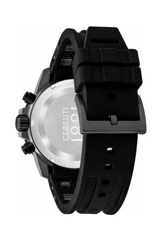 Reloj de cuarzo de acero y silicona - Cronógrafo - Negro