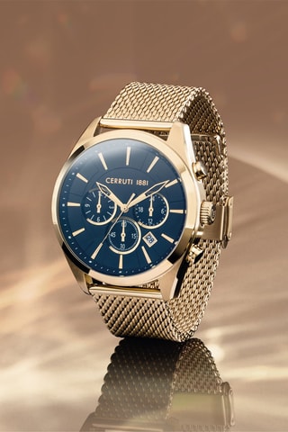 Reloj de cuarzo de acero Razzuolo - Cronógrafo - Dorado y negro