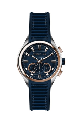 Reloj de cuarzo de silicona Monsoreto - Cronógrafo - Azul marino y plateado