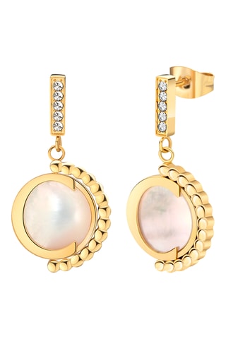 Pendientes Eclipse Circle - Chapado en oro amarillo y nácar