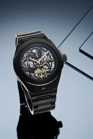 Reloj automático de acero Lucardo - Negro