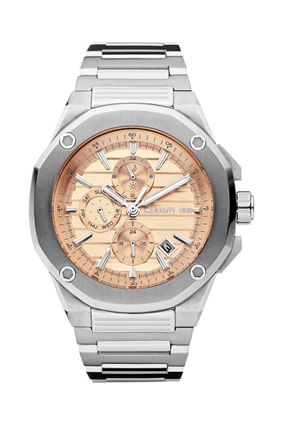 Reloj de cuarzo de acero Lucardo - Plateado y rosa dorado