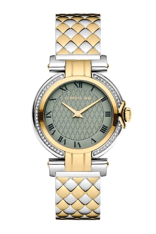 Reloj de cuarzo de acero Sesia - Dorado y plateado