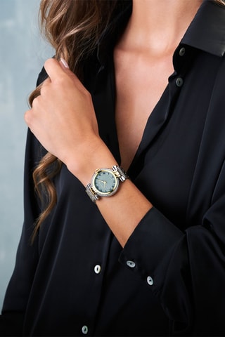 Reloj de cuarzo de acero Sesia - Dorado y plateado