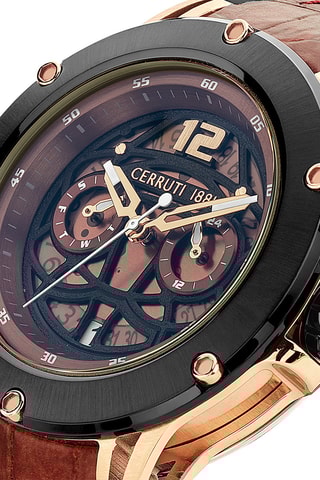 Reloj de cuarzo de silicona y piel Valletri - Burdeos y negro