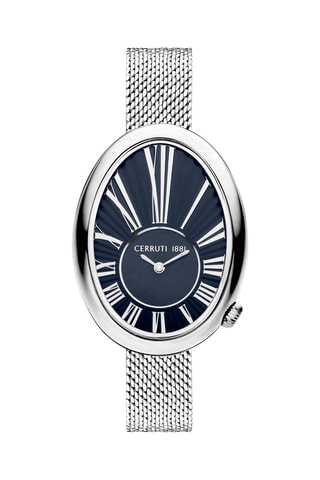 Reloj de cuarzo de acero Parrera - Plateado y azul marino