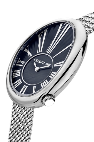 Reloj de cuarzo de acero Parrera - Plateado y azul marino